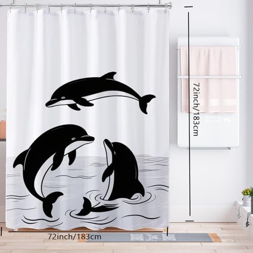 LLSCL Fabric Shower Curtain Liner with Magnets, Waterproof Hotel Quality, 72 x 72 Machine Washable