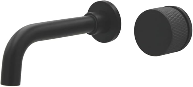 Faucet Wall Mounted Bathroom Faucet Swivel Spout Single Handle Brass Basin Sink tap with Hot Cold Water Mixed(Black) Faucet