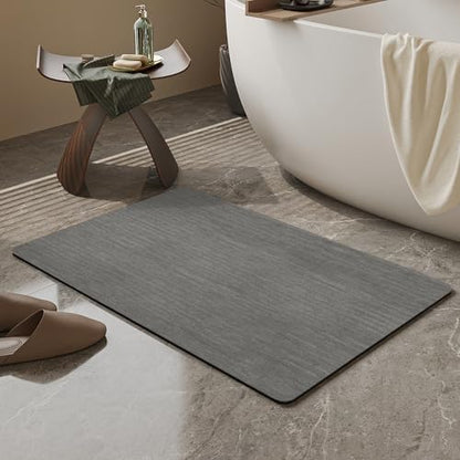 Mecko Bath Mat 16"x24",Ultra Thin Bathroom Rug fit Under Door Grey