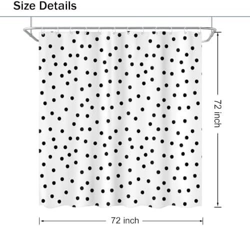 Polka Dot Shower Curtain Black White Modern Abstract Bathroom Curtain Sets