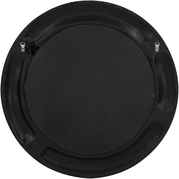 Howard Elliott Bergman Big Round Mirror for Wall Decor, Black Mirror with Starburst Effect, Modern Large Circular Hanging Wall Vanity Mirror for Living Room, Bathroom or Entryway, 32 x 32 Inch