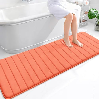 OLANLY Memory Foam Long Bathroom Rugs Runner 70x24, Super Soft Absorbent