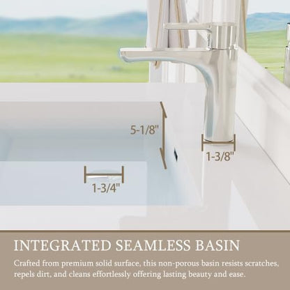 KEIKI 30'' Wall-Mounted Bathroom Vanity with Sink - Floating Design, 2 Soft-Close Drawers & Resin Basin, Space-Saving for Small Bathrooms, Ash Grey