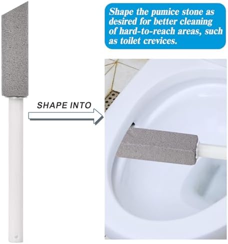 8 Packs Pumice Cleaning Stone with Extra Long Handle, Pumice Stone for Toilet Bowl Clean for Cleaning Toilets, Bathtubs, Grills, Swimming Pools, Sinks