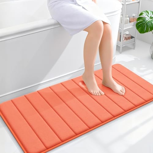 OLANLY Memory Foam Long Bathroom Rugs Runner 44x20, Super Soft Absorbent