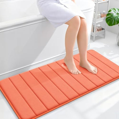 OLANLY Memory Foam Long Bathroom Rugs Runner 44x20, Super Soft Absorbent