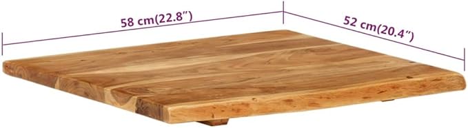 vidaXL Solid Wood Acacia Bathroom Vanity Top Worktop Washing Table Plate Floating Countertop Sink Console Wooden Home Interior 22.8"
