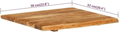 vidaXL Solid Wood Acacia Bathroom Vanity Top Worktop Washing Table Plate Floating Countertop Sink Console Wooden Home Interior 22.8"