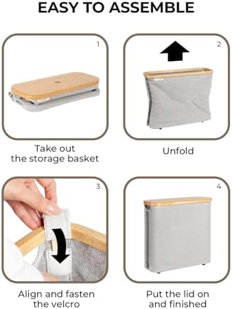 StorageWorks Toilet Paper Storage Basket with Bamboo Lid & Window