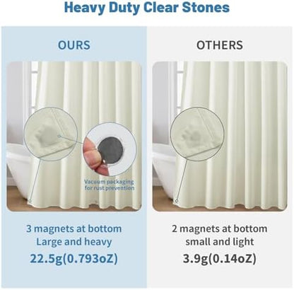 1 Pack Water-Repellent Fabric Shower Curtain Liner, 72x84 Cream