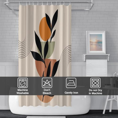 Boho Beige Shower Curtain for Bathroom 54x72 Inch