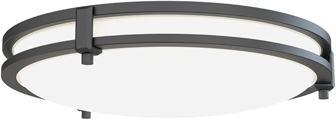 Juno Saturn Flush Mount Ceiling Light with Switchable Color Temperature (2700K-5000K), 13-Inch, Matte Black
