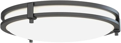 Juno Saturn Flush Mount Ceiling Light with Switchable Color Temperature (2700K-5000K), 13-Inch, Matte Black