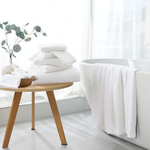 Extra Large Bath Sheet 4 Piece (35"x70")-Ultra Soft Oversized Bath Towel,Bath Sheet Set for Bathroom Hotel,Plush Highly Absorbent Quick Dry Shower Towel Set for Adults,Bathroom Towel Set White