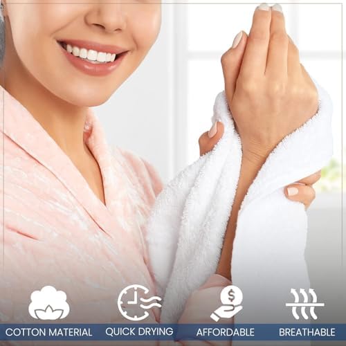 KAHAF COLLECTION 12 Pack Washcloths | Multicolour 100% Cotton Extra Absorbent Face Towels | Soft, Quick Dry Wash Cloths for Bathroom, Spa, Gym, Baby & Travel (12 Packs (12 x 12))