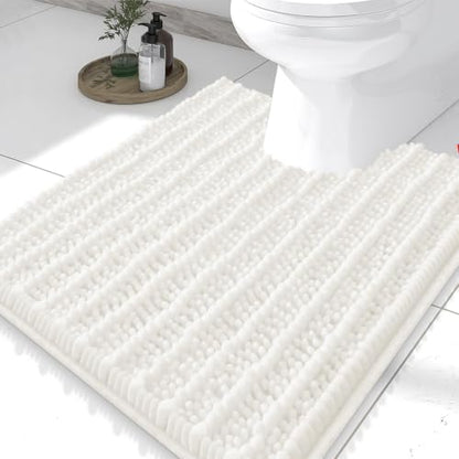 Smiry Bathroom Toilet Rugs U Shaped 24X20, Chenille Bath mats for Toilet