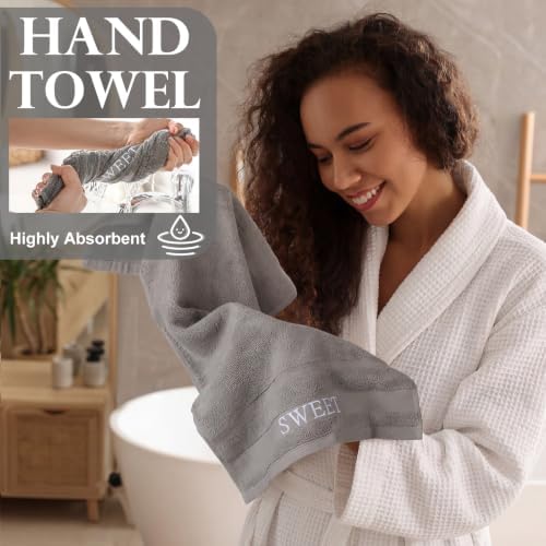 Hahafelt Decorative Bathroom Towel Set,Neutral, Hello Sweet Cheeks