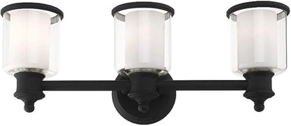 Livex Lighting 40213-91 Transitional Three Light Bath Vanity from Middlebush Collection in Pwt, Nckl, B/S, Slvr. Finish, Brushed Nickel, 23.5 x 6.5 x 9