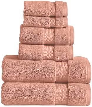 Modern Threads Luxury 6-Piece Quick-Dry Towel Set – Plush & Ultra-Absorbent for Spa-Like Experience, Clay