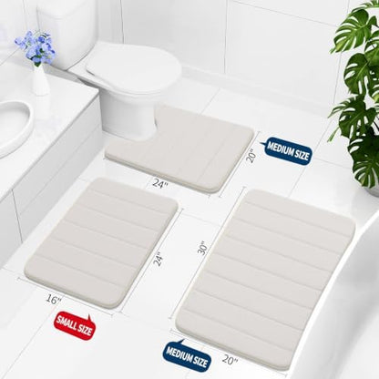 Buganda Memory Foam Bath Mat 35 x 24, Ultra Soft Absorbent Bathroom Rugs