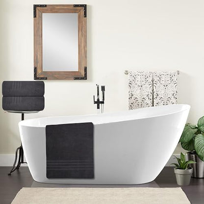 Pack of 2 Jumbo Bath Sheet 40 x 80 Inches, Extra Large Lightweight & Quick Dry Bath Towel, Super Soft & Highly Absorbent – 100% Cotton, Perfect to Wrap Yourself in – Charcoal Grey
