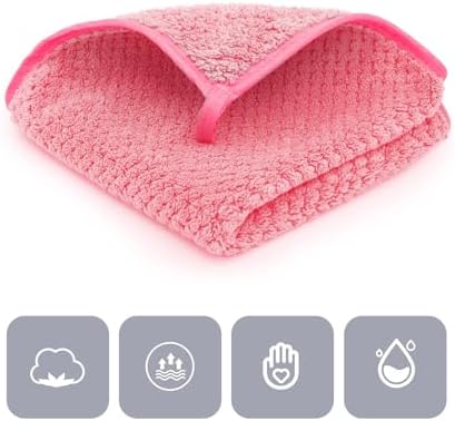 MaopaoBeauty 6 Pack Washcloth Towels Set, Waffle Hand Towels Set, Microfiber Super Soft Highly Absorbent, Sturdy Quick Drying Towels for Bathroom, Gym, Sports, Yoga, Hot Pink
