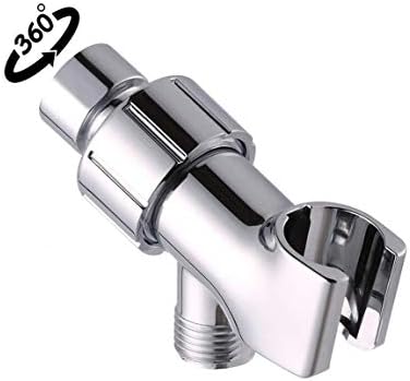 NearMoon Adjustable Shower Arm Mount- with Universal Wall Hook Bracket and Brass Pivot Ball, Shower Head Holder for Hand Held Showerheads (Chrome Finish)