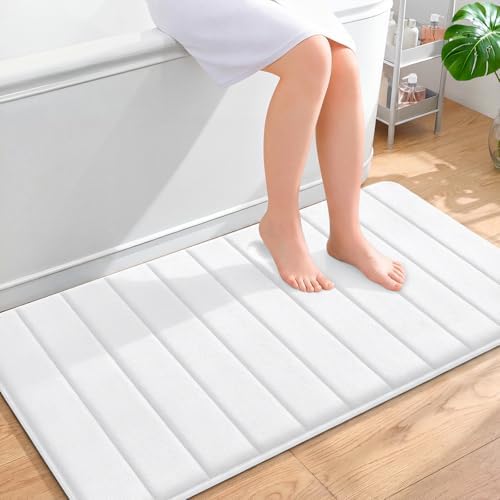 OLANLY Memory Foam Long Bathroom Rugs Runner 44x24, Super Soft Absorbent