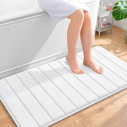 OLANLY Memory Foam Long Bathroom Rugs Runner 44x24, Super Soft Absorbent