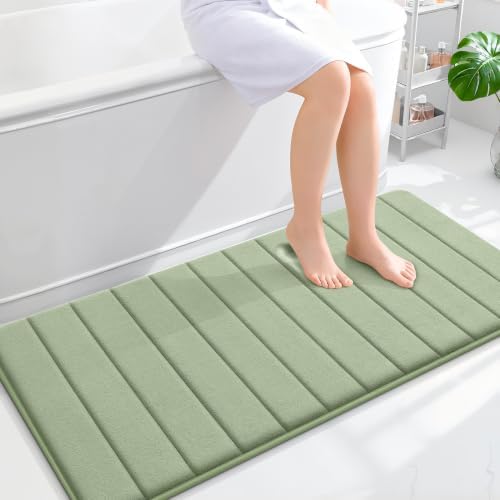 OLANLY Memory Foam Long Bathroom Rugs Runner 47x24, Super Soft Absorbent