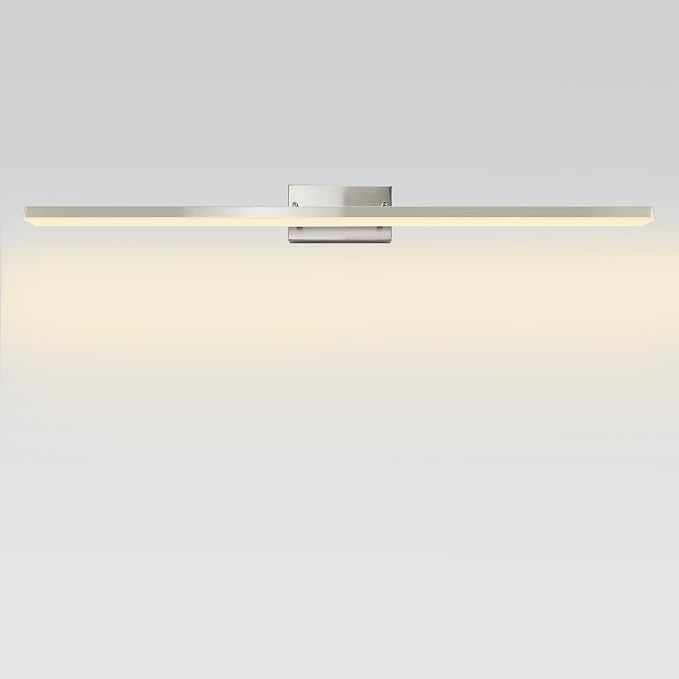 48 Inch LED Bathroom Vanity Light, Brushed Nickel | Dimmable 48W 3000K Warm White Over Mirror Light Fixture, Modern Wall Sconce for Large Relaxing Makeup Vanity