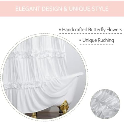 Homechoice Decor 2 Pack Fabric Shower Curtain Set, 36" W x 72" L x 2 Panels