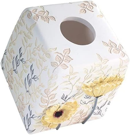 Avanti Linens - Tissue Box Cover, Guest Bathroom Essentials, Countertop Accessories, Floral Home Decor (Marielle Collection)