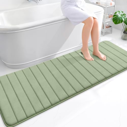 OLANLY Memory Foam Long Bathroom Rugs Runner 70x24, Super Soft Absorbent