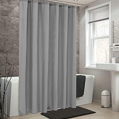 ALYVIA SPRING Waterproof Fabric Shower Curtain Liner - Soft & Light-Weight Cloth Shower Liner with Magnets, Hotel Quality & Machine Washable - Standard Size 72x72, Gray (Pack of 2)