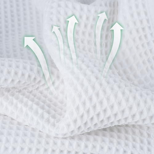 Microfiber Waffle Bath Towels, 4 Pieces, Soft, Absorbent, Fast Drying, Lint Free 430 GSM (27''x55''/68.58 cm x139.7 cm)