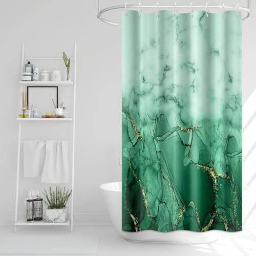 Green Marble Stall Waterproof Shower Curtain 48x72 inches