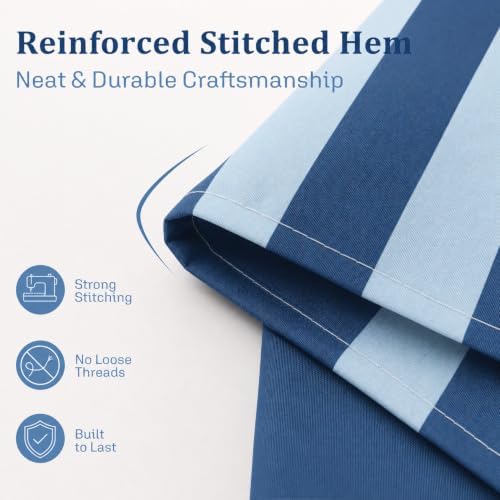 Ohocut Vertical Striped Shower Curtain, Cute Retro Vintage Double Blue Stripe Bathroom Shower Curtain, Waterproof Polyester Fabric Modern Bath Curtain for Bathroom 72x72 Inches