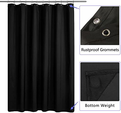 LLSCL 5 Pack Fabric Shower Curtain Liner with Magnets, Shower Curtain with Rustproof Metal Gromments and Waterproof Hotel Quality, 72 x 72 Machine Washable