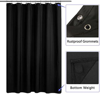 LLSCL 5 Pack Fabric Shower Curtain Liner with Magnets, Shower Curtain with Rustproof Metal Gromments and Waterproof Hotel Quality, 72 x 72 Machine Washable