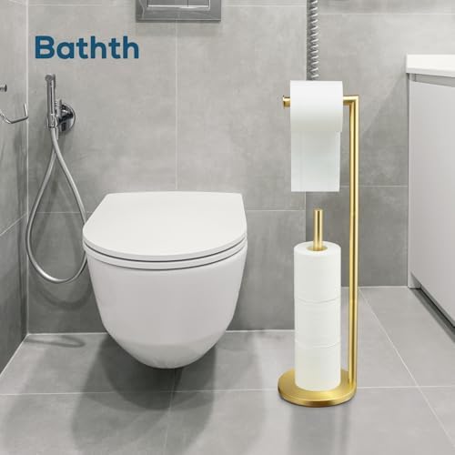 Toilet Paper Holder Stand, Gold Toilet Paper Holder Free Standing