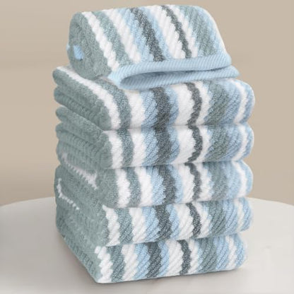 VOOVA & MOVAS Washcloths 6 Pack, Cotton Blend, 13x13 in, Blue