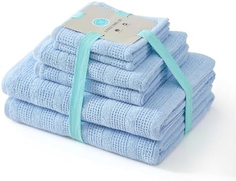 Martha Stewart - Cotton Bath Towel Set, Soft & Absorbent Towels, 6 Pack