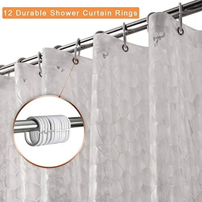 Shower Curtain Liner 8G EVA Thick Shower Curtain with Heavy Duty 3 Bottom Magnets, Shower Liner for Shower Stall, Bathtubs, 3D Pebble Pattern