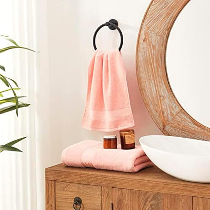 COZYART Luxury Hand Towels 4 PCS, Pink 100% Turkish Cotton 650 GSM
