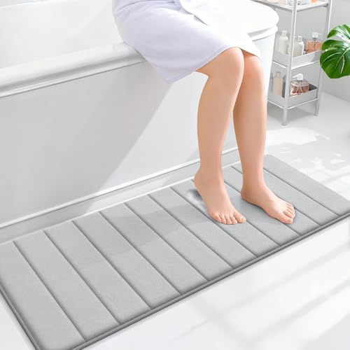 OLANLY Memory Foam Long Bathroom Rugs Runner 47x17, Super Soft Absorbent