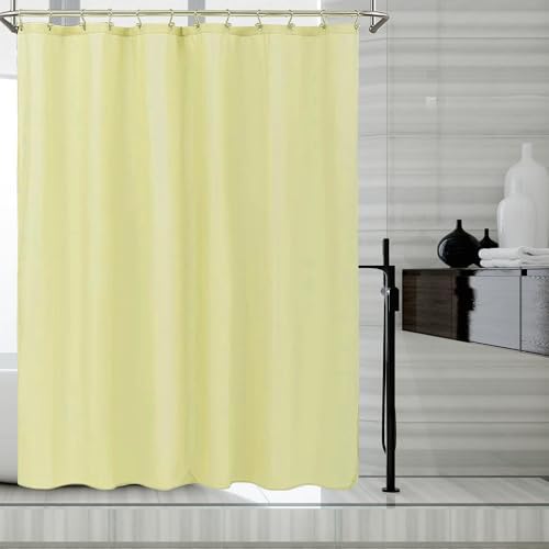 LLSCL Lemon Yellow Fabric Shower Curtain Liner with Magnets, Waterproof Hotel Quality, 72 x 72 Machine Washable