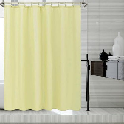 LLSCL Lemon Yellow Fabric Shower Curtain Liner with Magnets, Waterproof Hotel Quality, 72 x 72 Machine Washable