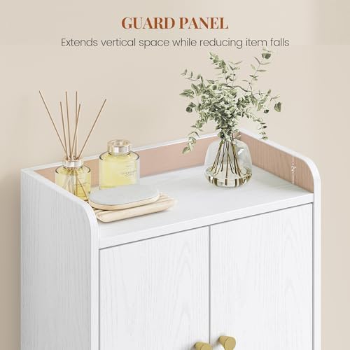 HEXCELEN Small Storage Cabinet, Modern Minimalism, White