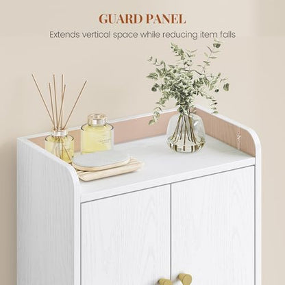 HEXCELEN Small Storage Cabinet, Modern Minimalism, White